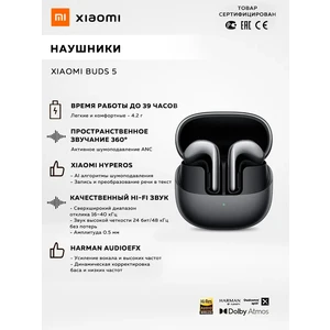 Беспроводные наушники Xiaomi Buds 5 (M2341E1) (BHR8118GL) Graphite Black RUS